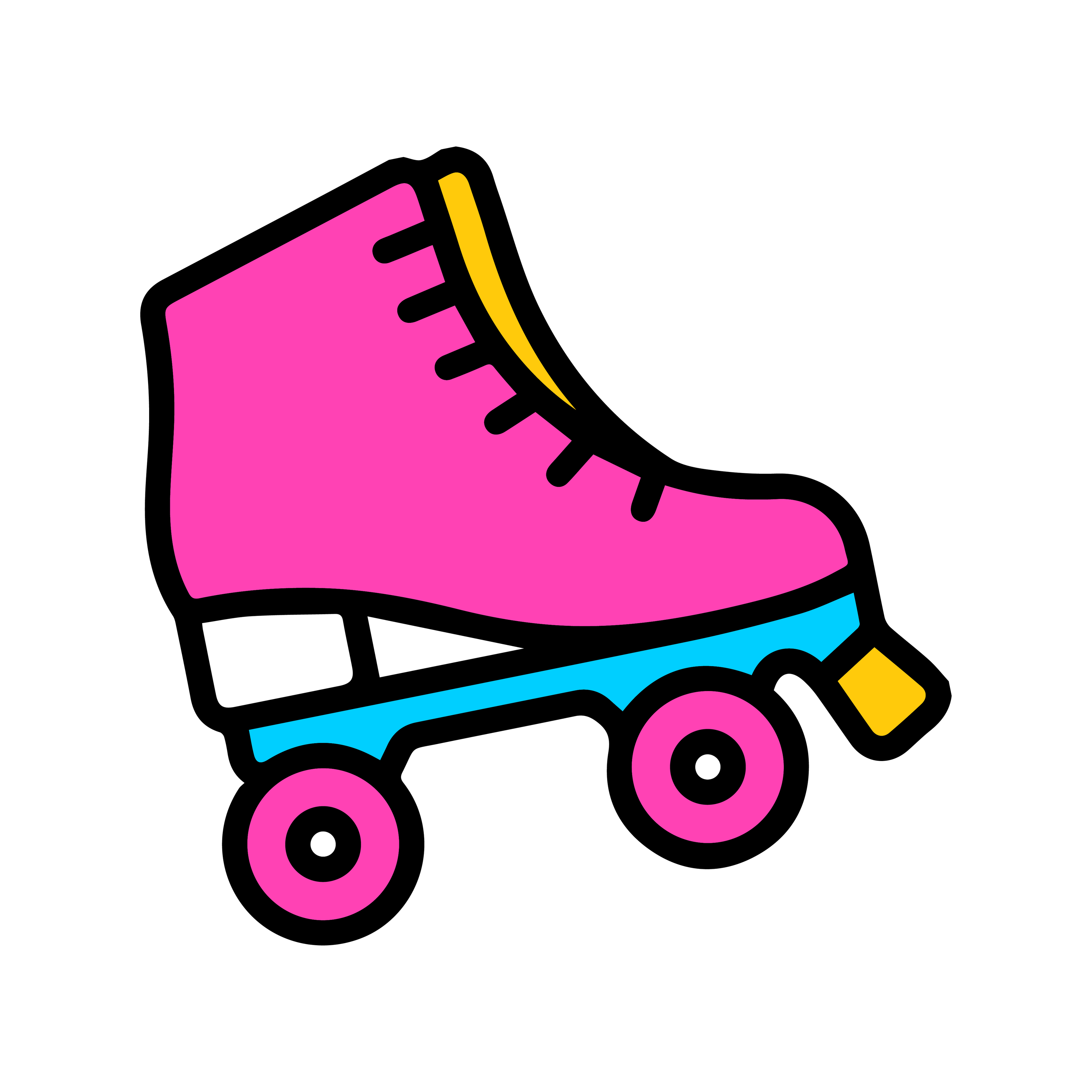 Colorful roller skate illustration on a white background